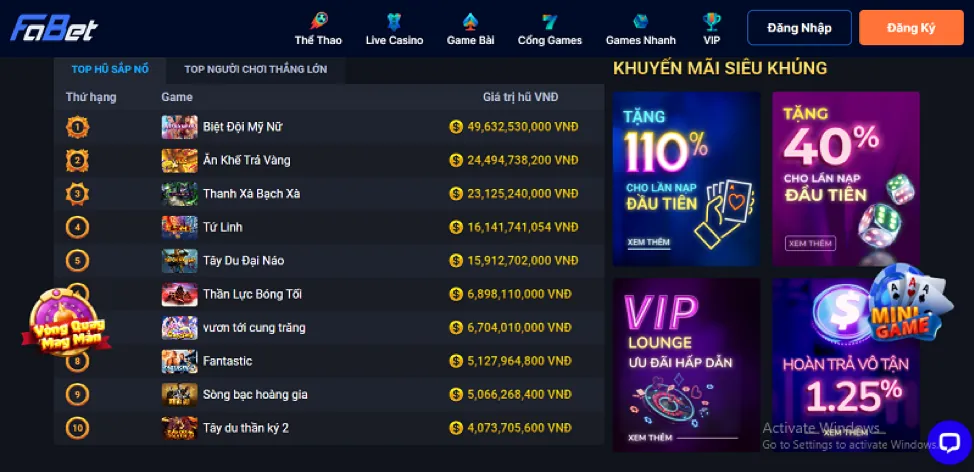 Hoàn trả cược sv3888